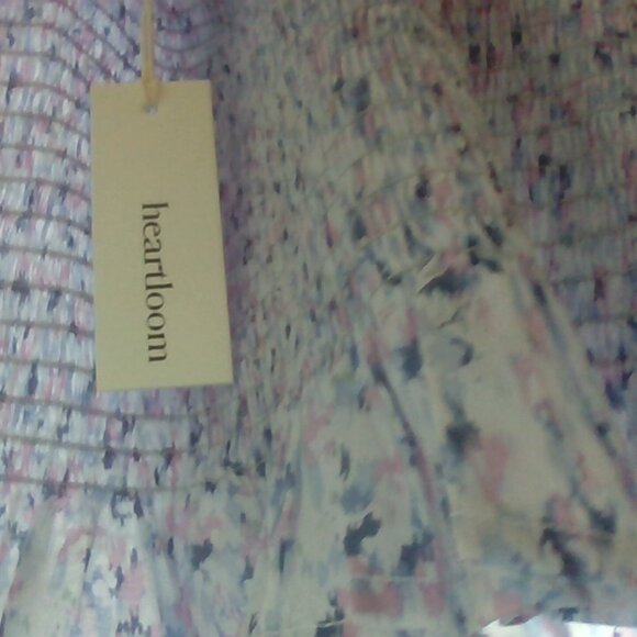 Brand New Heartloom Printed Smocked Top With Puff Sleeves - Picture 7 of 13